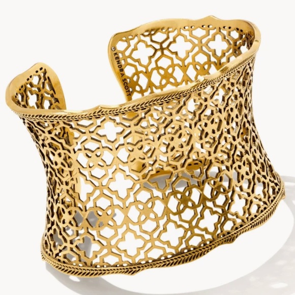 ⭐️HP! Kendra Scott Candice Cuff in 14K Gold-plated Filigree. Brand new! - Picture 7 of 7